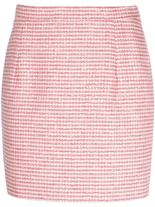 Red Tweed Mini Skirt