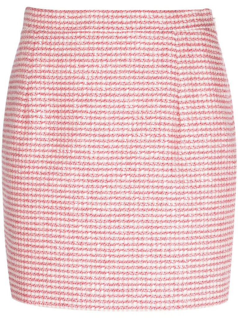 Red Tweed Mini Skirt