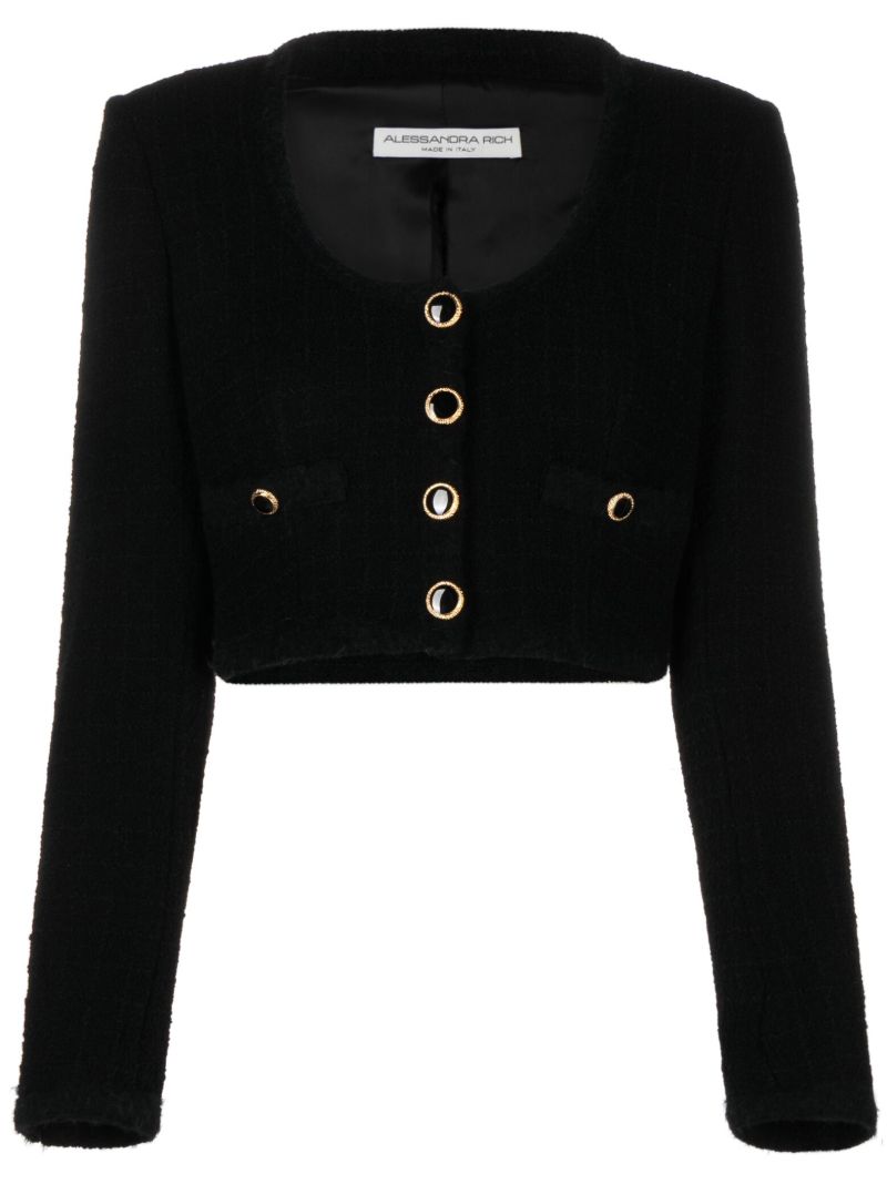 Black Cropped Wool Jacket