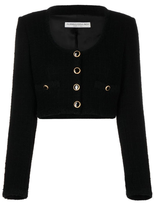 Black Cropped Wool Jacket
