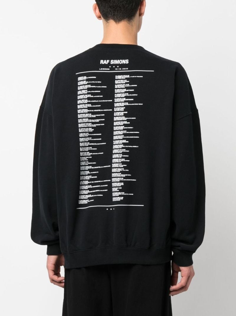 Black Tour Print V-neck Cardigan
