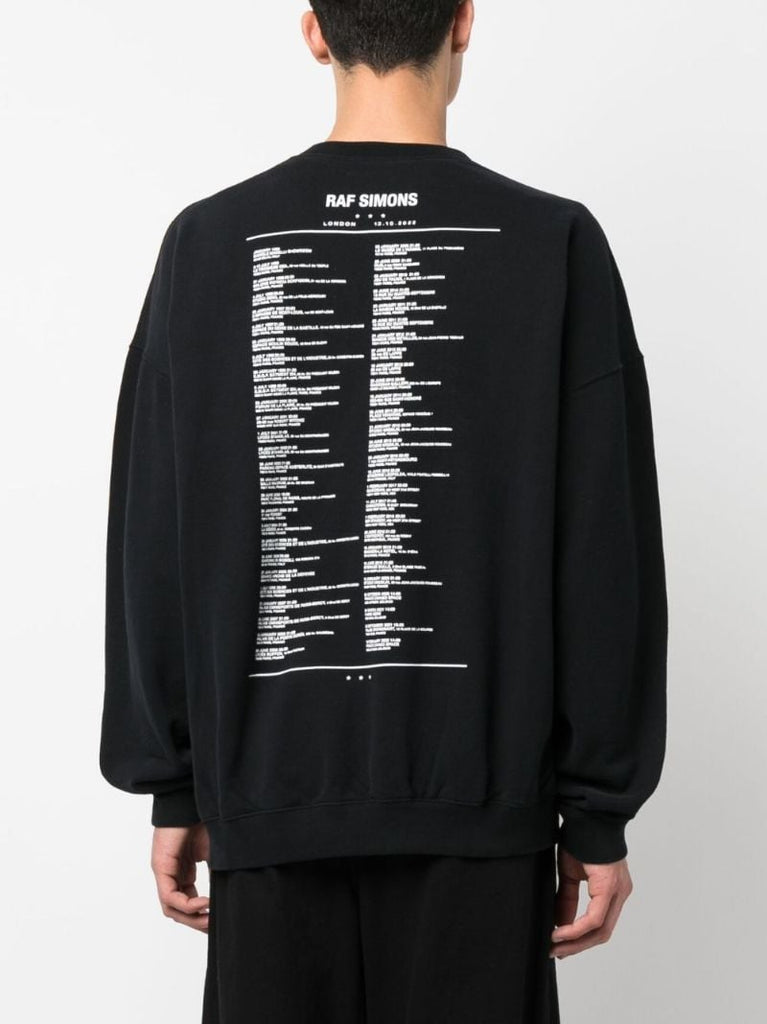 Black Tour Print V-neck Cardigan