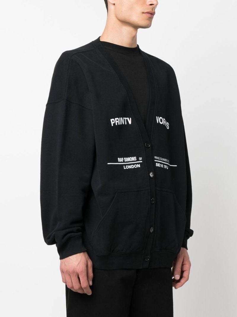 Black Tour Print V-neck Cardigan