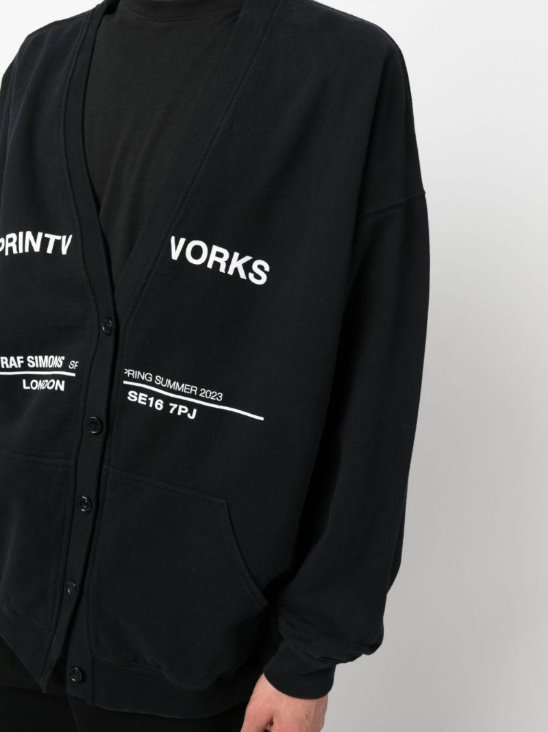 Black Tour Print V-neck Cardigan