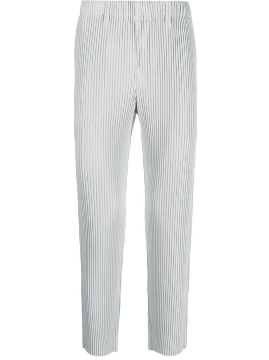 Grey Basic Pleated Tapered Trousers