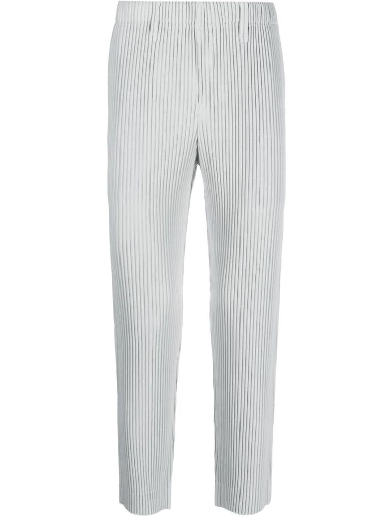 Grey Basic Pleated Tapered Trousers