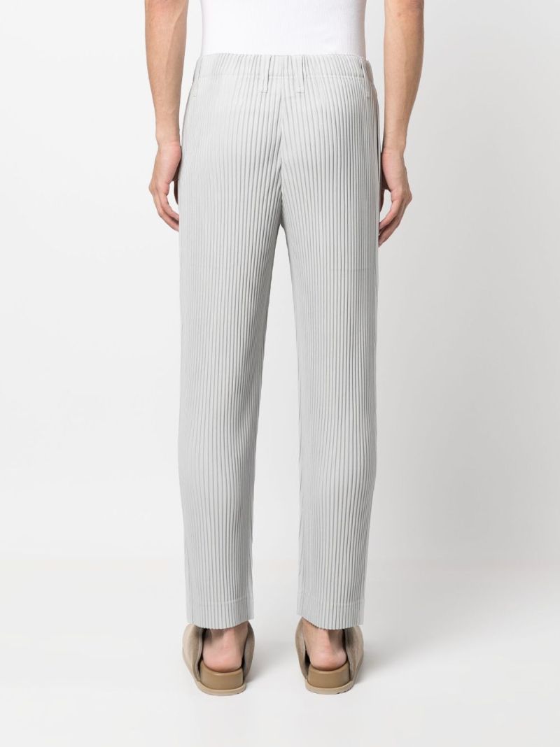 Grey Basic Pleated Tapered Trousers