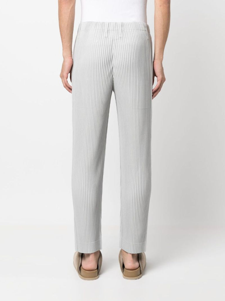 Grey Basic Pleated Tapered Trousers