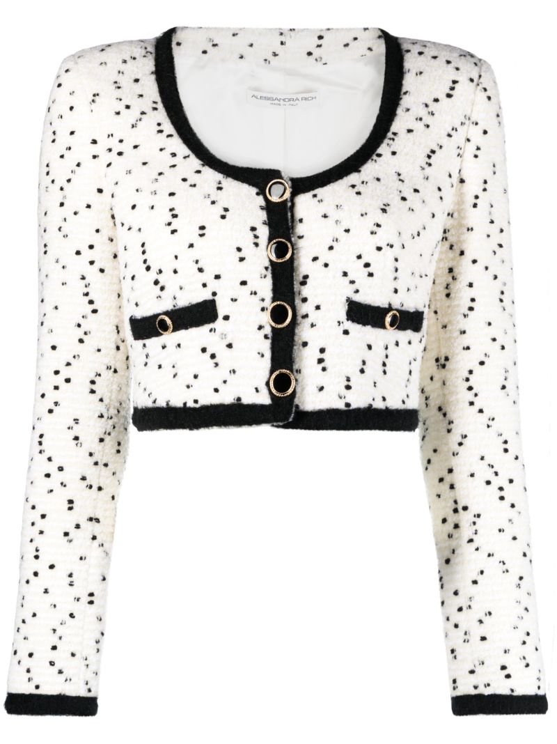 White Polka Dot Wool Jacket
