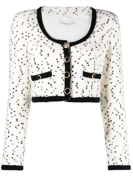 White Polka Dot Wool Jacket