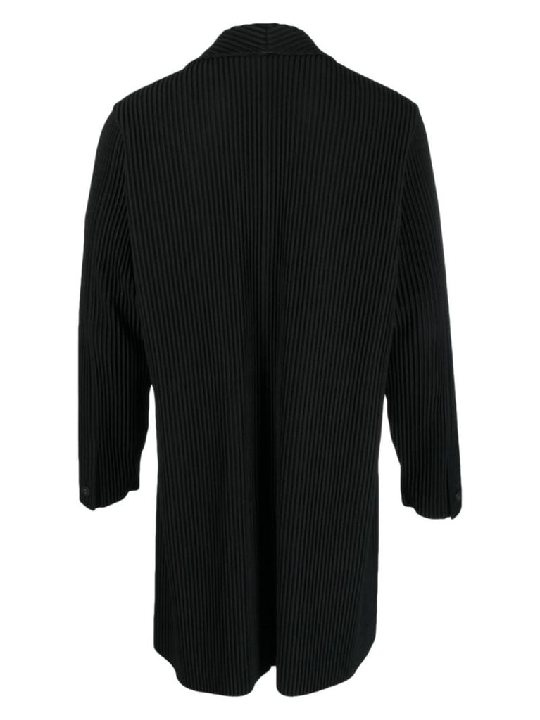 Black Pleated Single-breasted Coat
