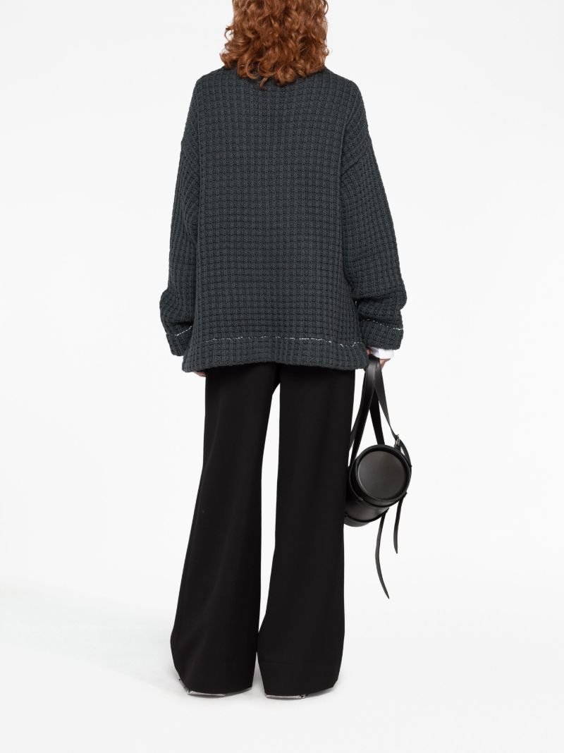 Grey Waffle Knit Cardigan