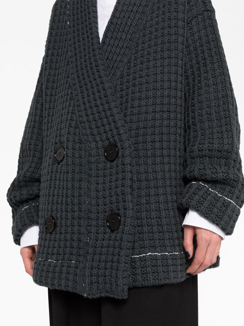 Grey Waffle Knit Cardigan