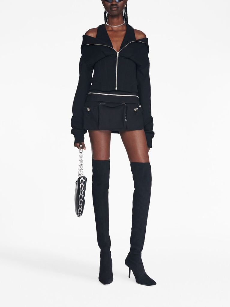 Black Layered Corset Hoodie