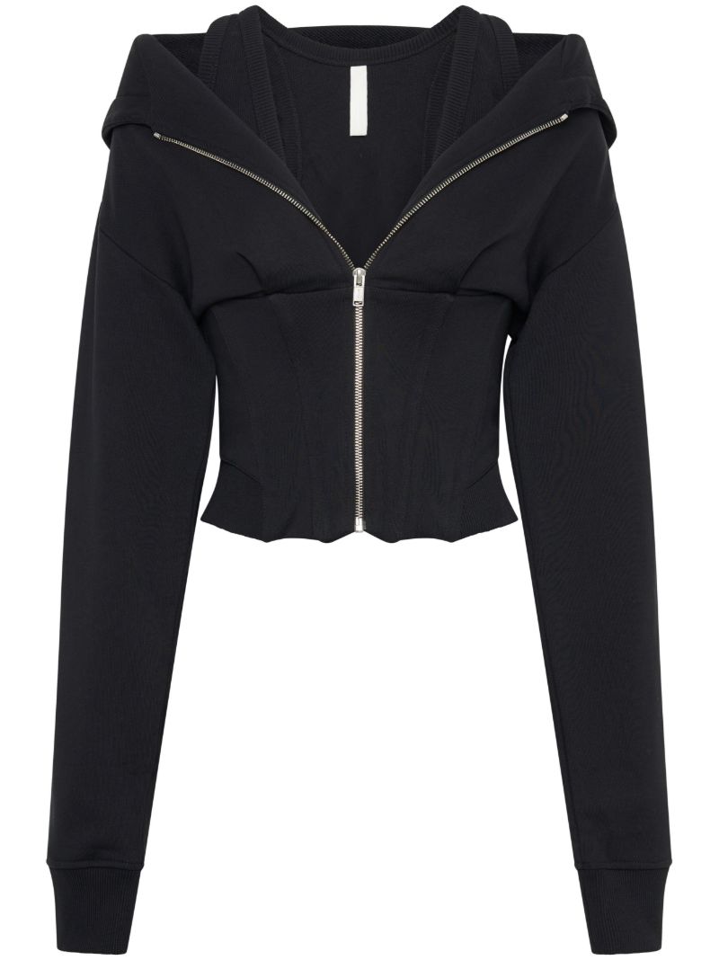 Black Layered Corset Hoodie