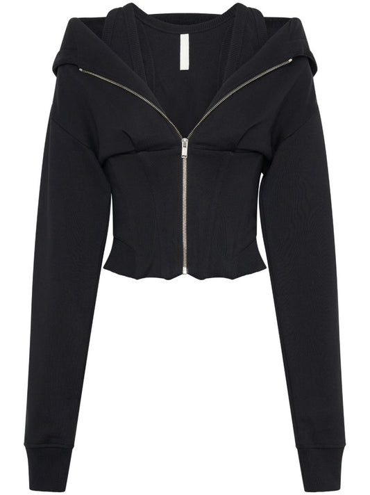 Black Layered Corset Hoodie