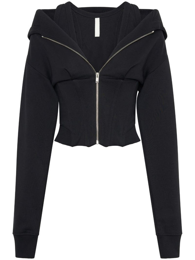 Black Layered Corset Hoodie