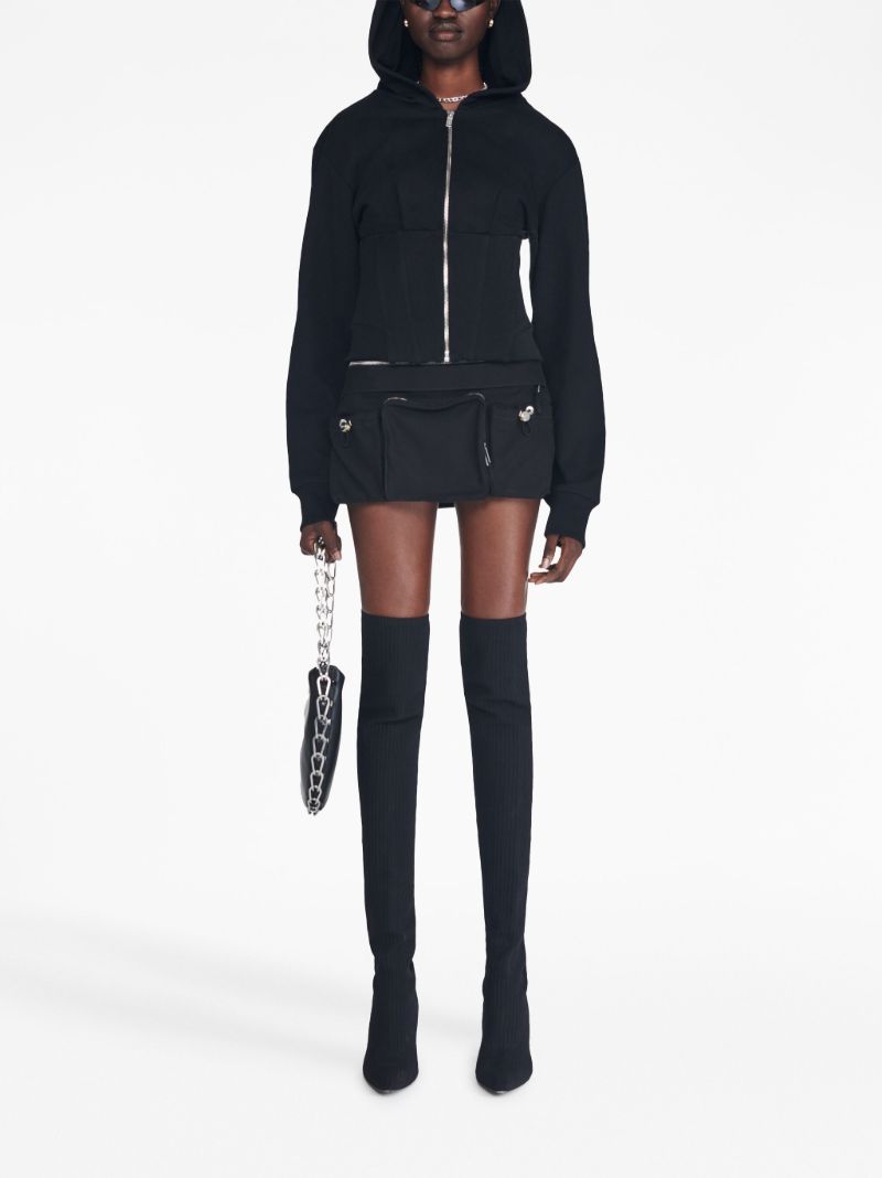 Black Layered Corset Hoodie