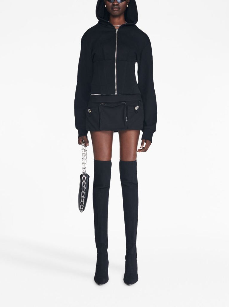Black Layered Corset Hoodie