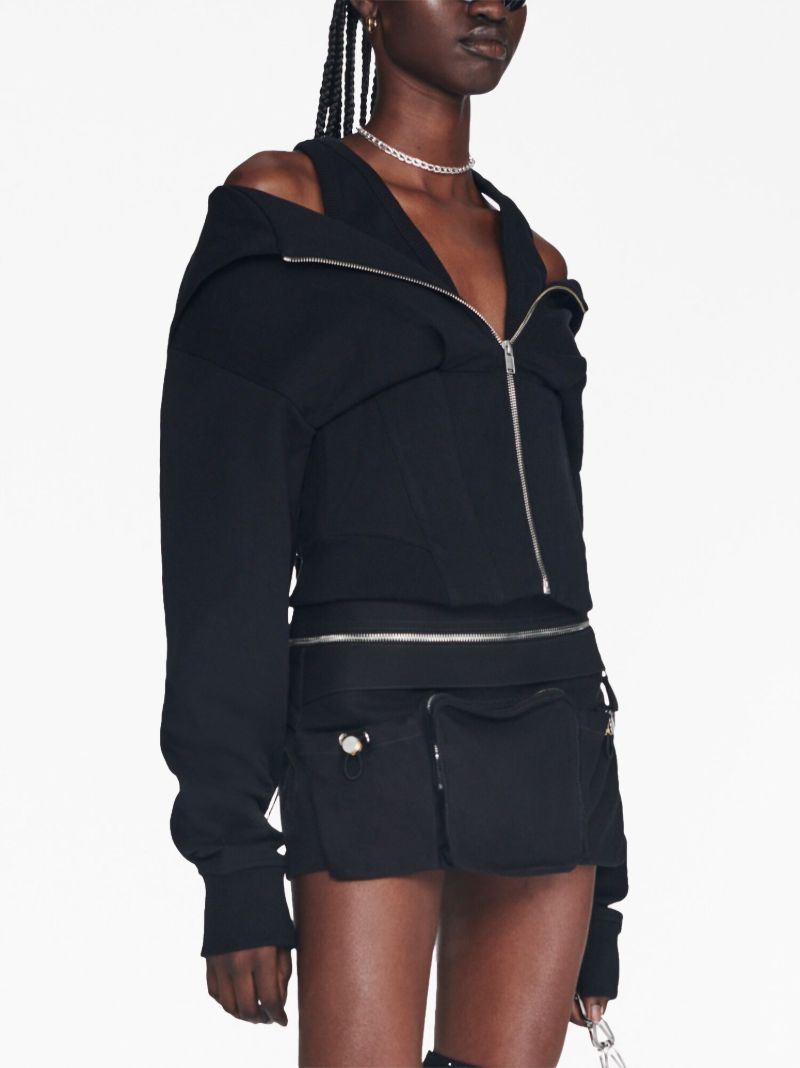 Black Layered Corset Hoodie