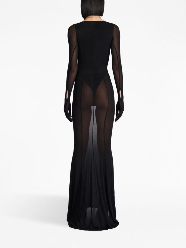 Black Semi-sheer Maxi Dress