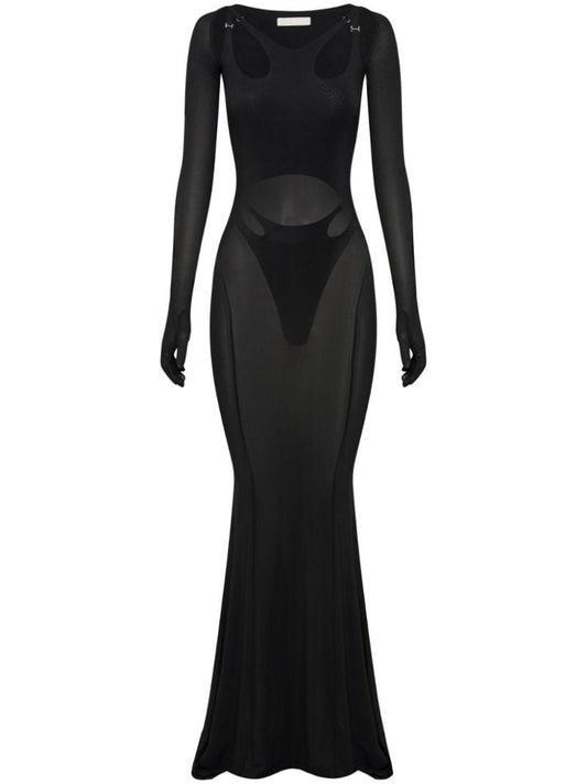 Black Semi-sheer Maxi Dress