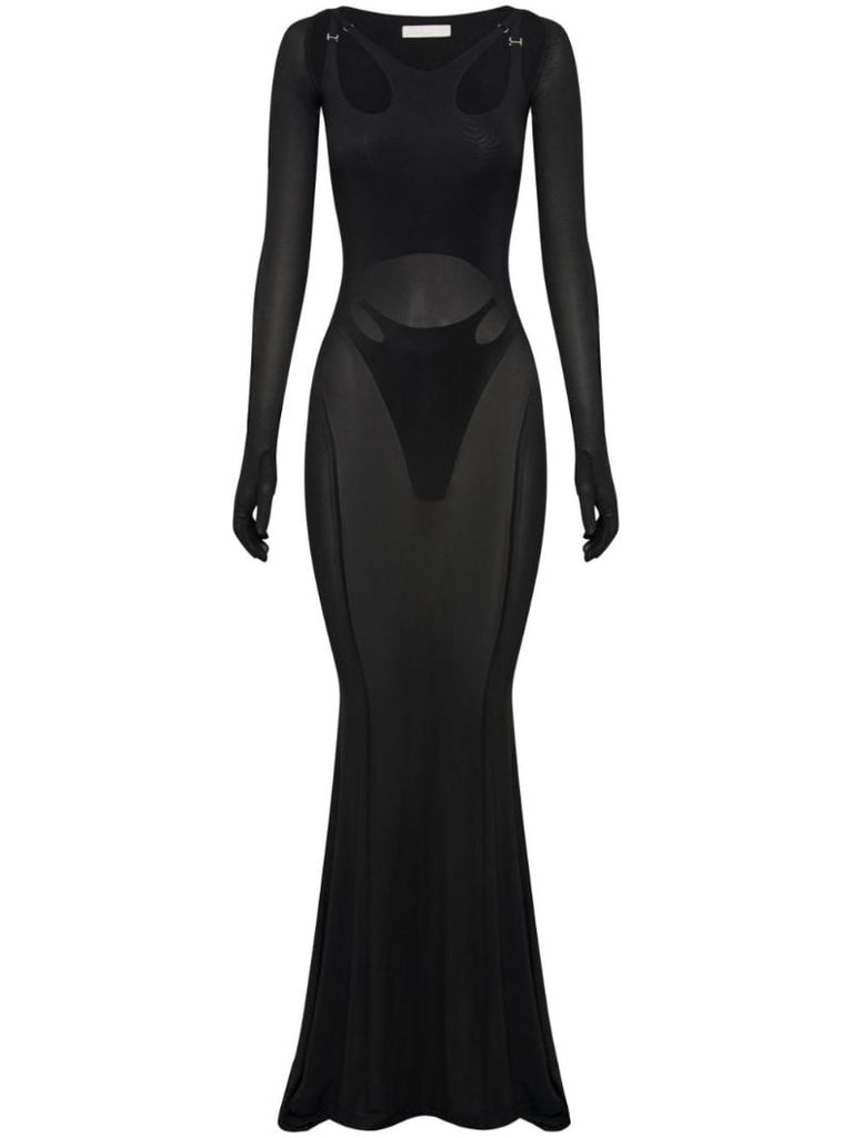 Black Semi-sheer Maxi Dress
