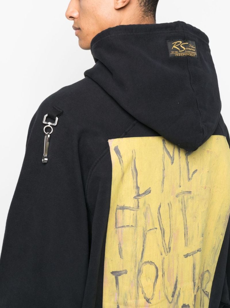 Black Cut-out Cotton Hoodie