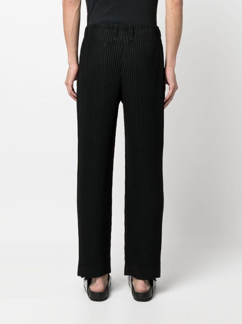 Black Pleated Tapered Trousers