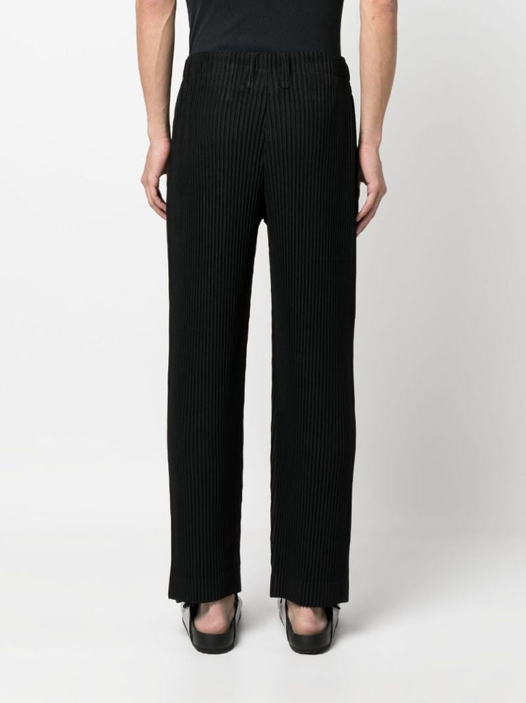 Black Pleated Tapered Trousers