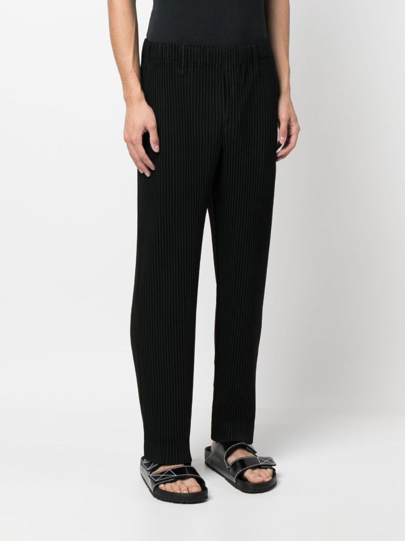 Black Pleated Tapered Trousers