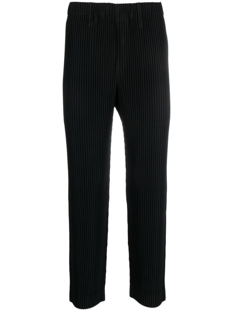Black Pleated Tapered Trousers