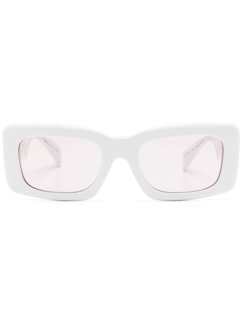 White Endless Greca Rectangular Sunglasses