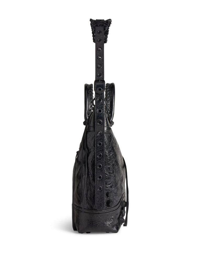 Black Le Cagole Leather Tote Bag
