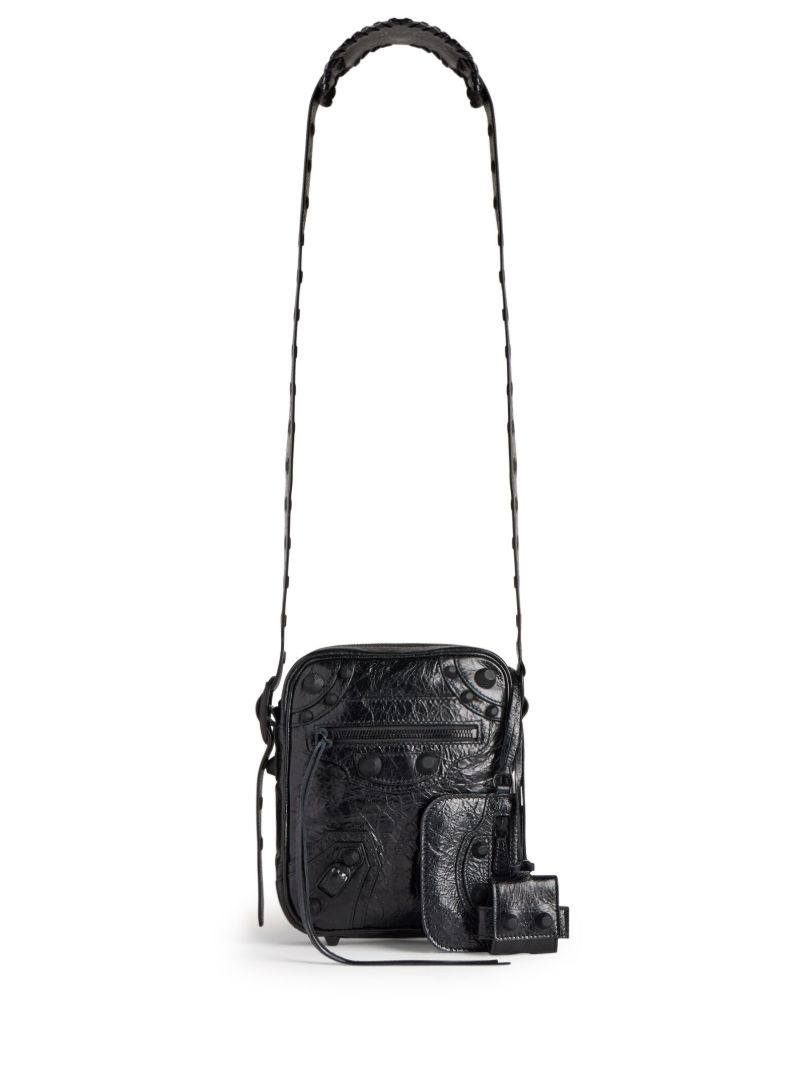 Black Le Cagole Leather Messenger Bag