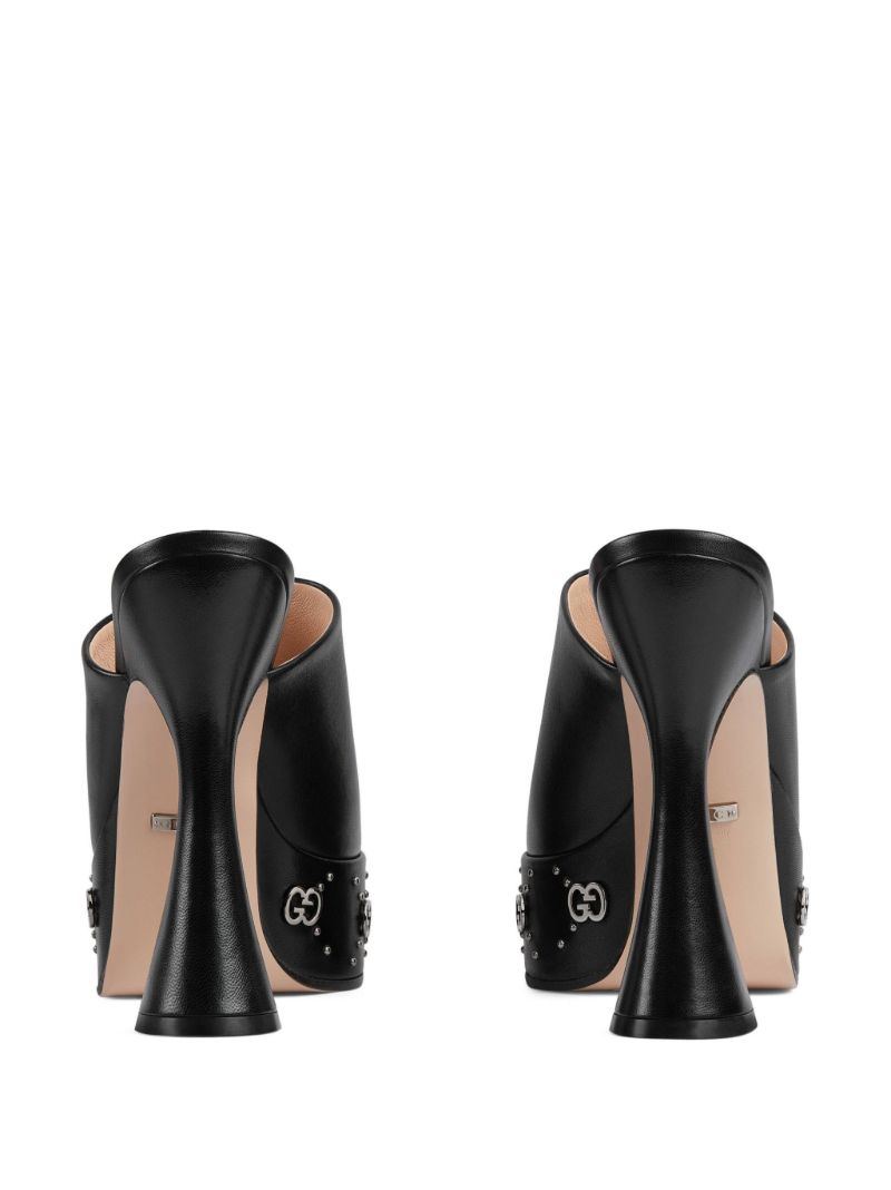 Black Platform 115 Leather Mules
