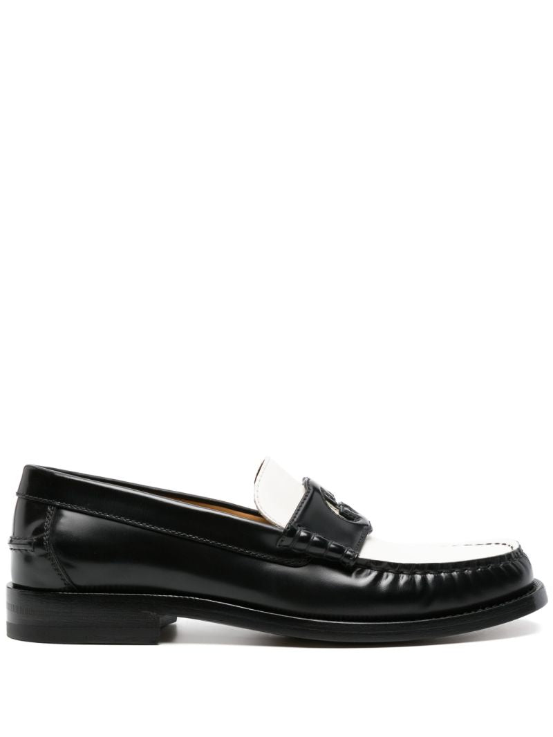 Black Interlocking G Leather Loafer