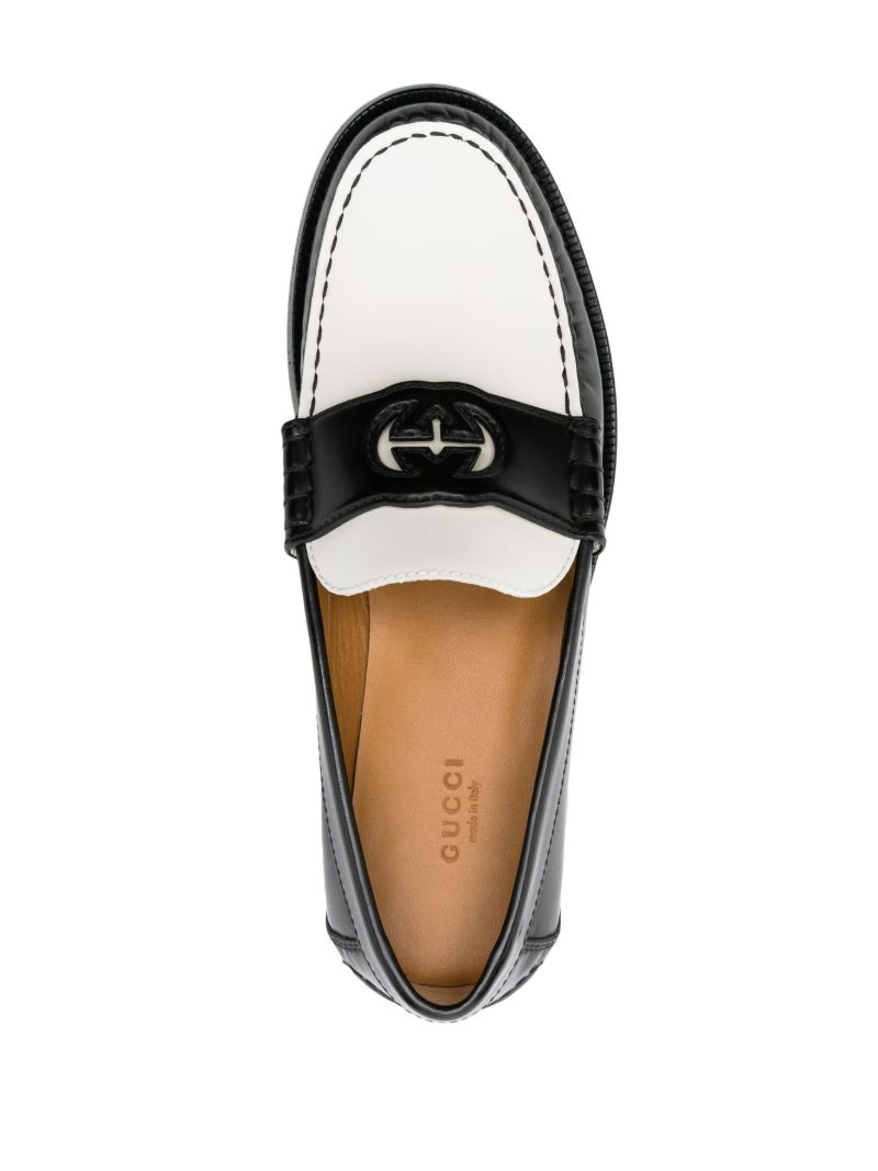 Black Interlocking G Leather Loafer