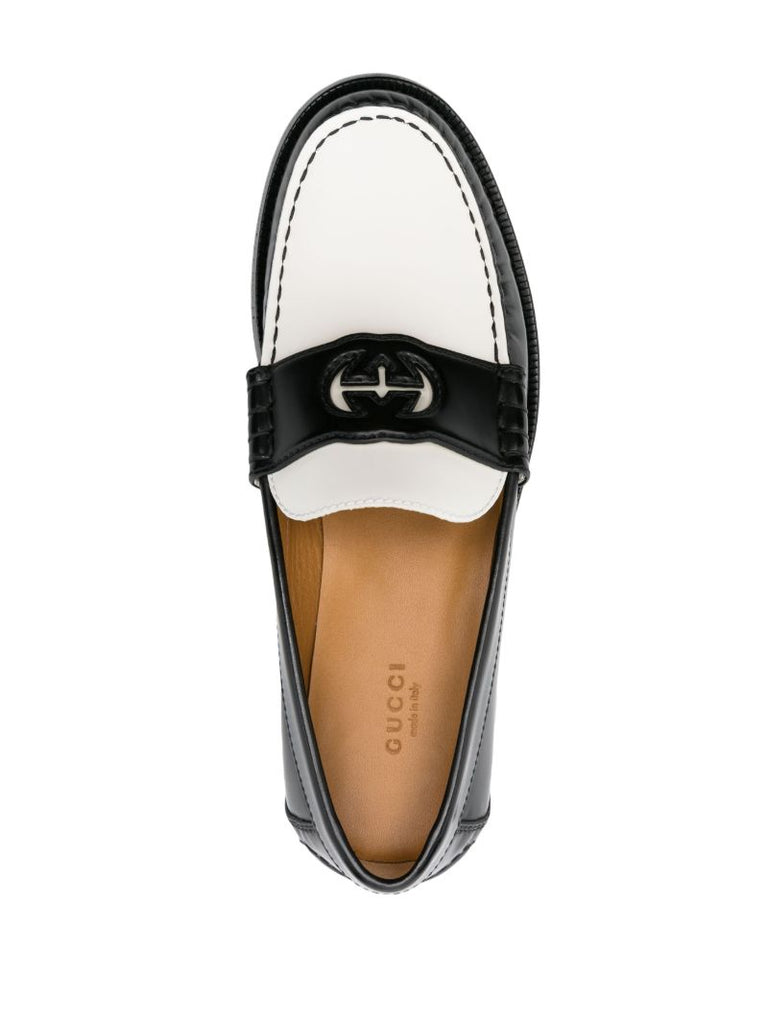 Black Interlocking G Leather Loafer