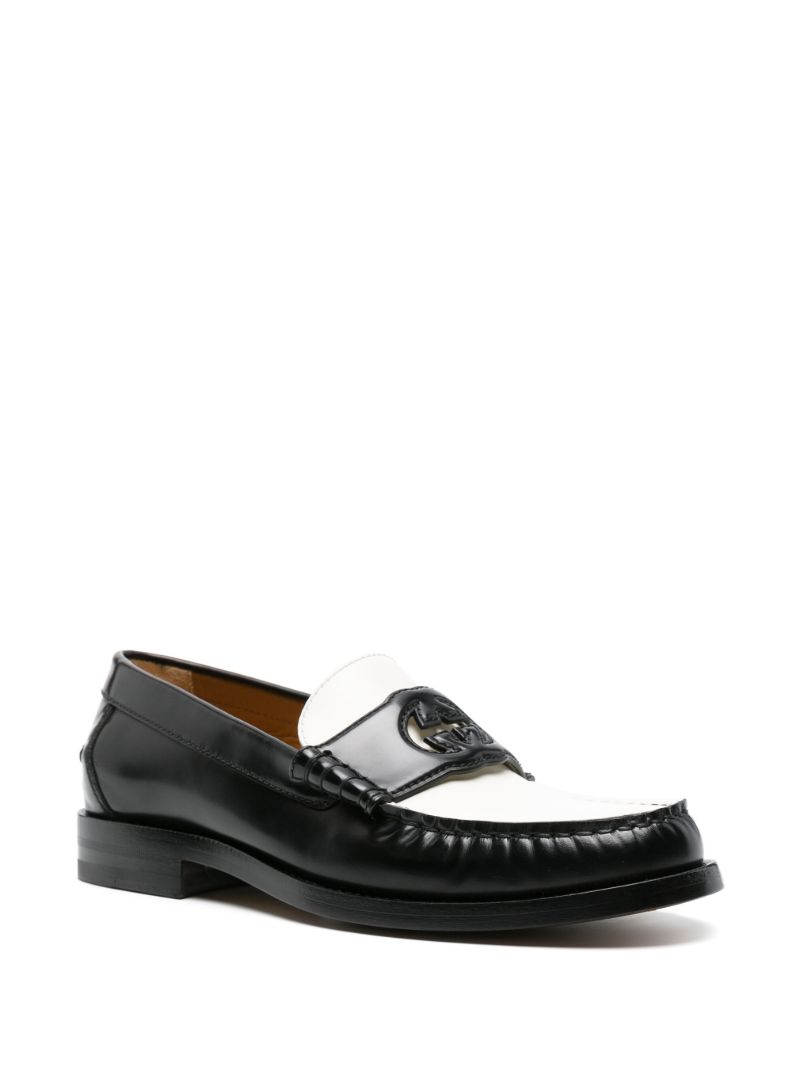 Black Interlocking G Leather Loafer