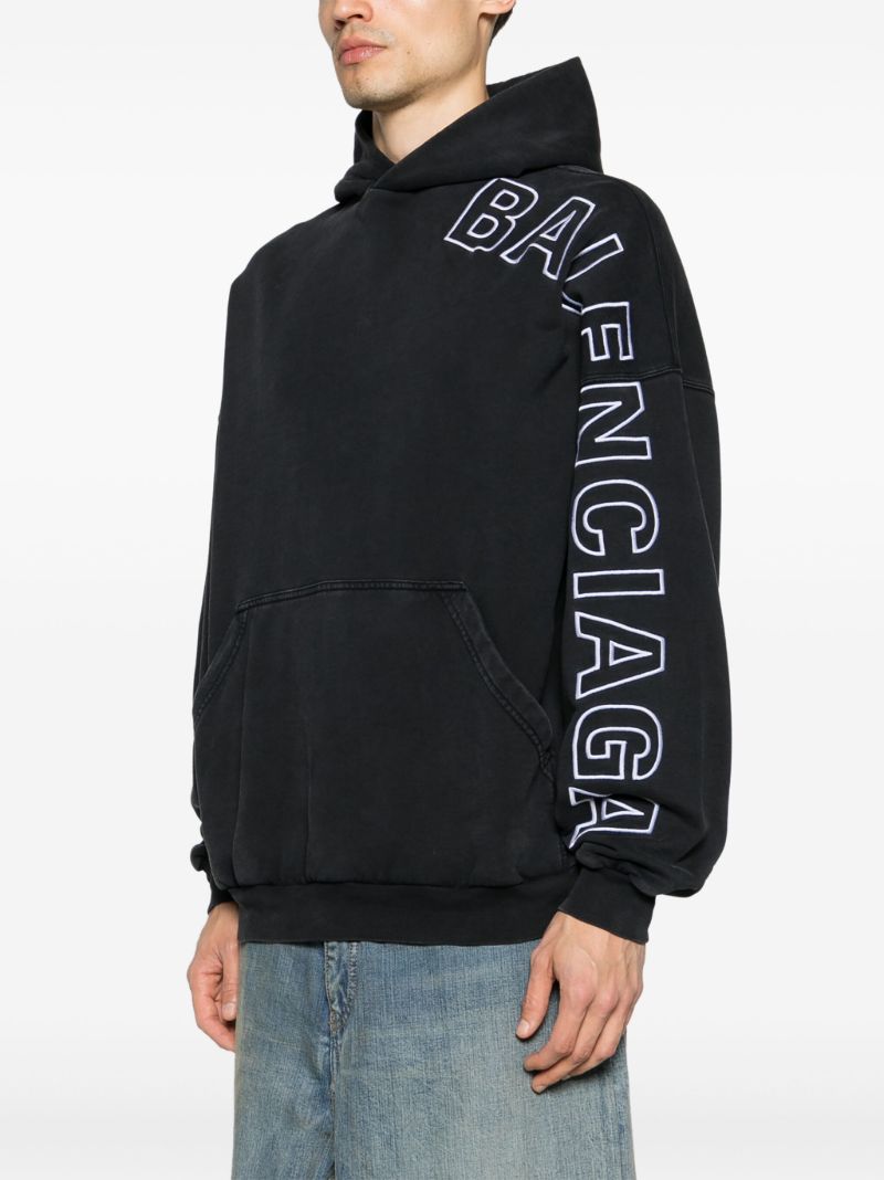 Black Logo-print Cotton Hoodie