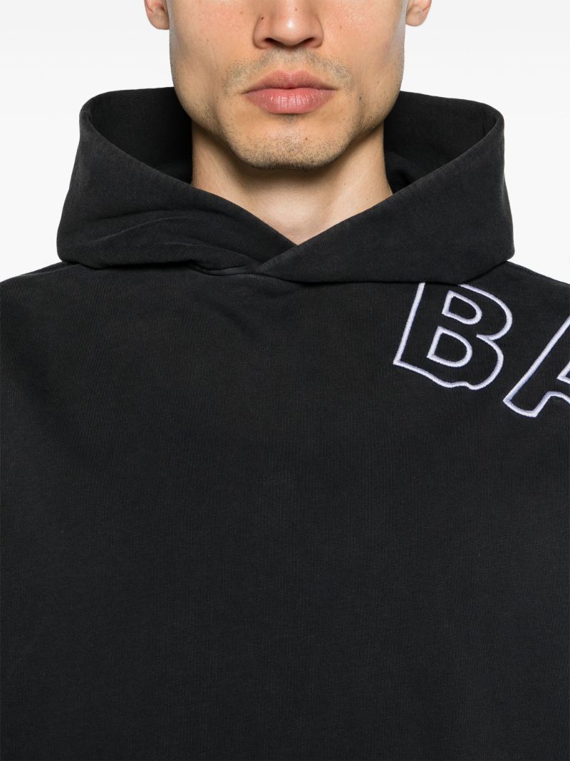 Black Logo-print Cotton Hoodie