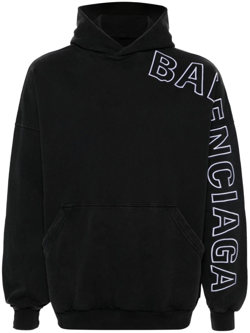 Black Logo-print Cotton Hoodie