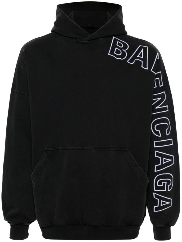 Black Logo-print Cotton Hoodie