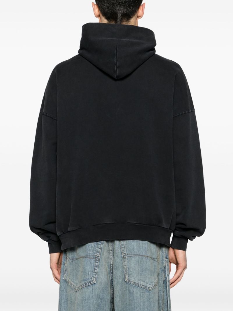 Black Logo-print Cotton Hoodie