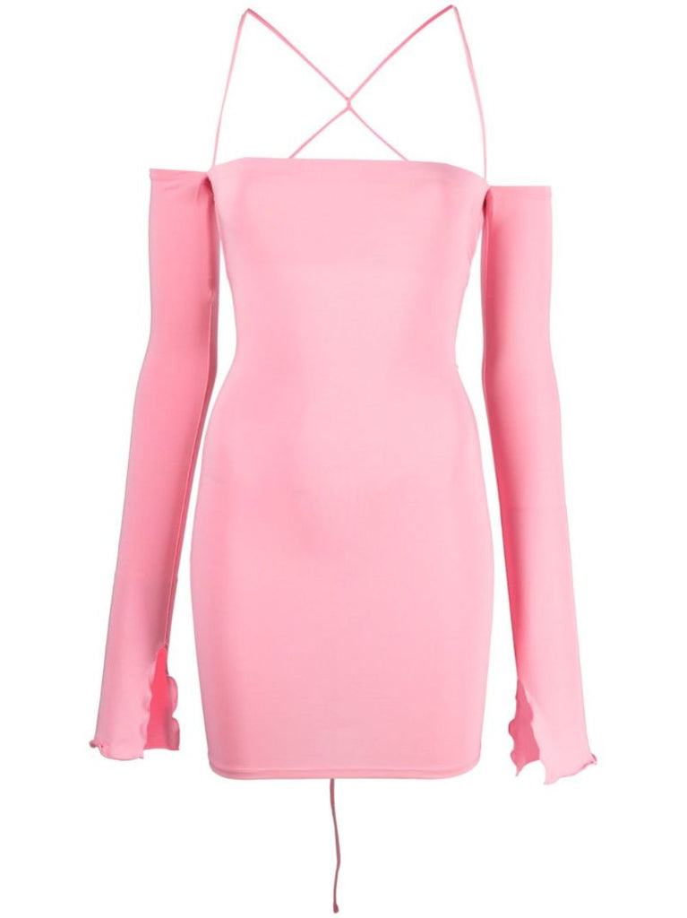 Pink Maddy Off-shoulder Midi Dress