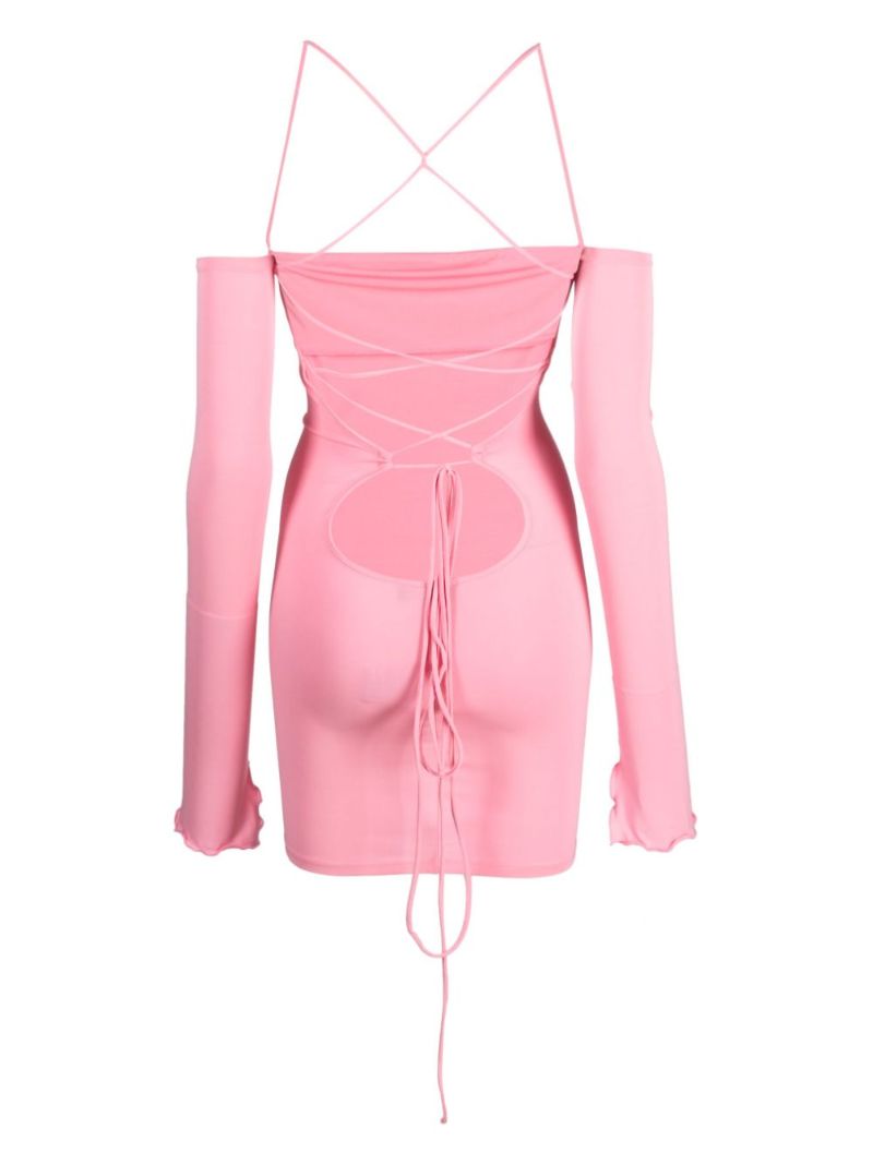 Pink Maddy Off-shoulder Midi Dress