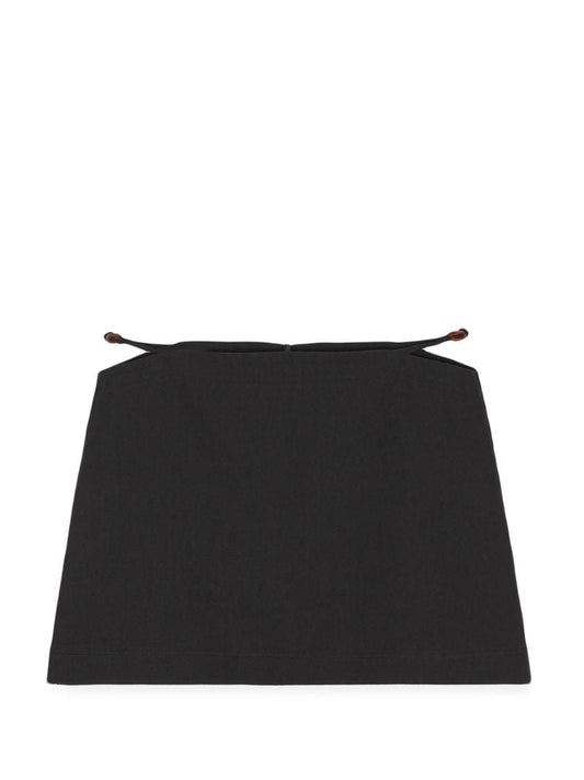 Black Organic-cotton Mini Skirt