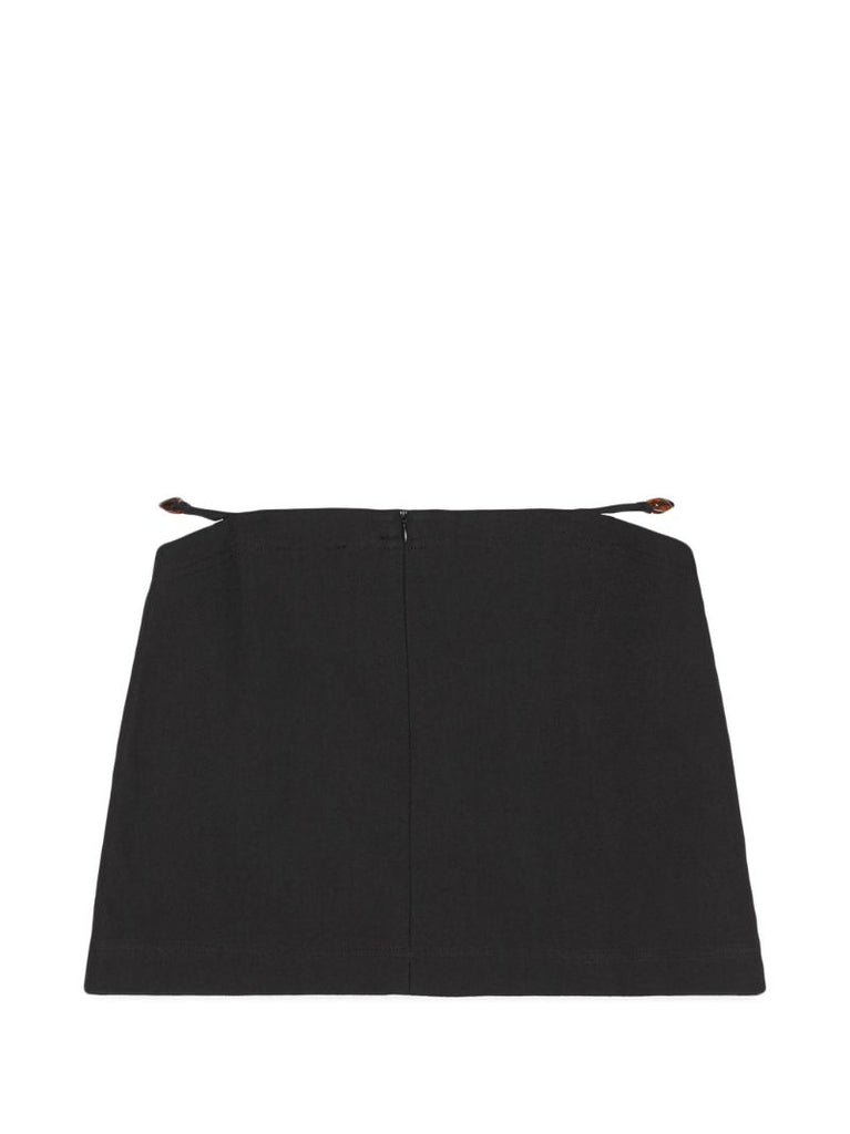 Black Organic-cotton Mini Skirt
