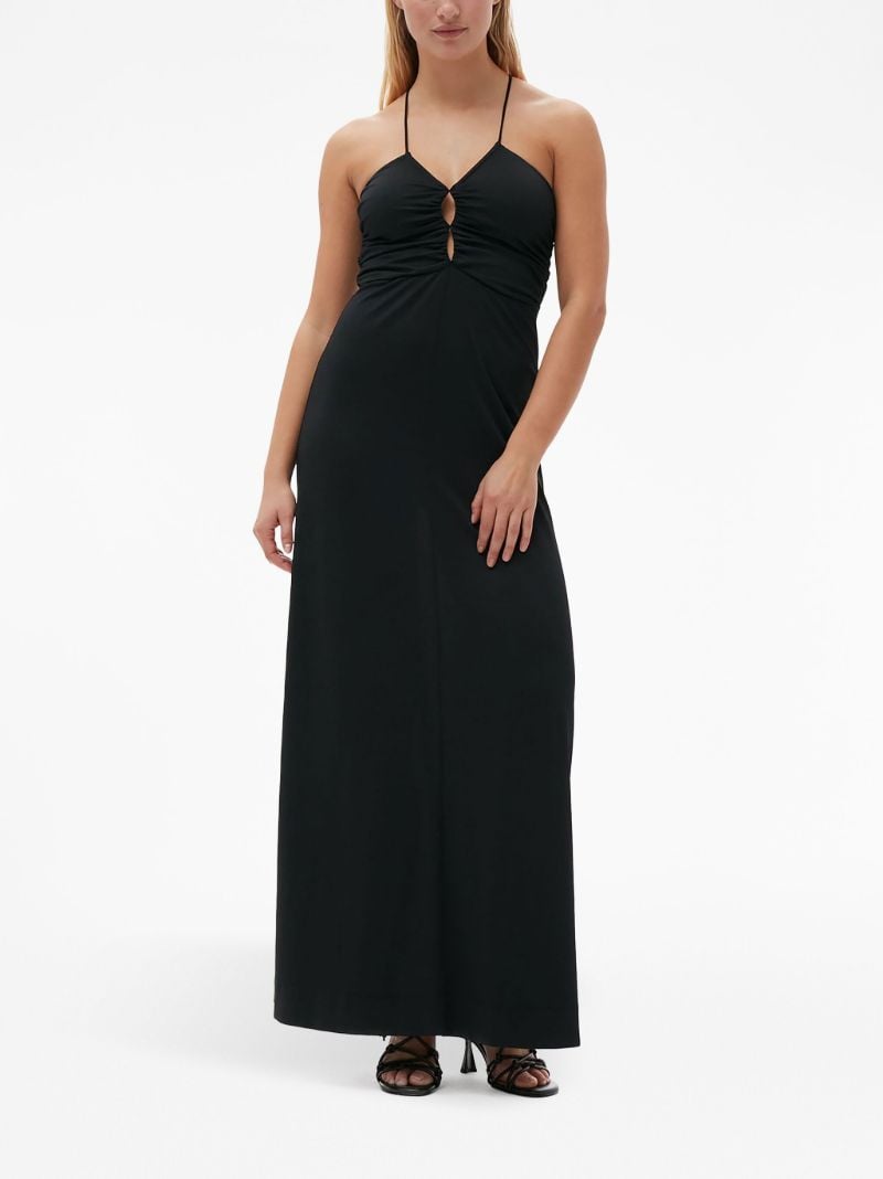 Black Cross Over Strap Maxi Dress